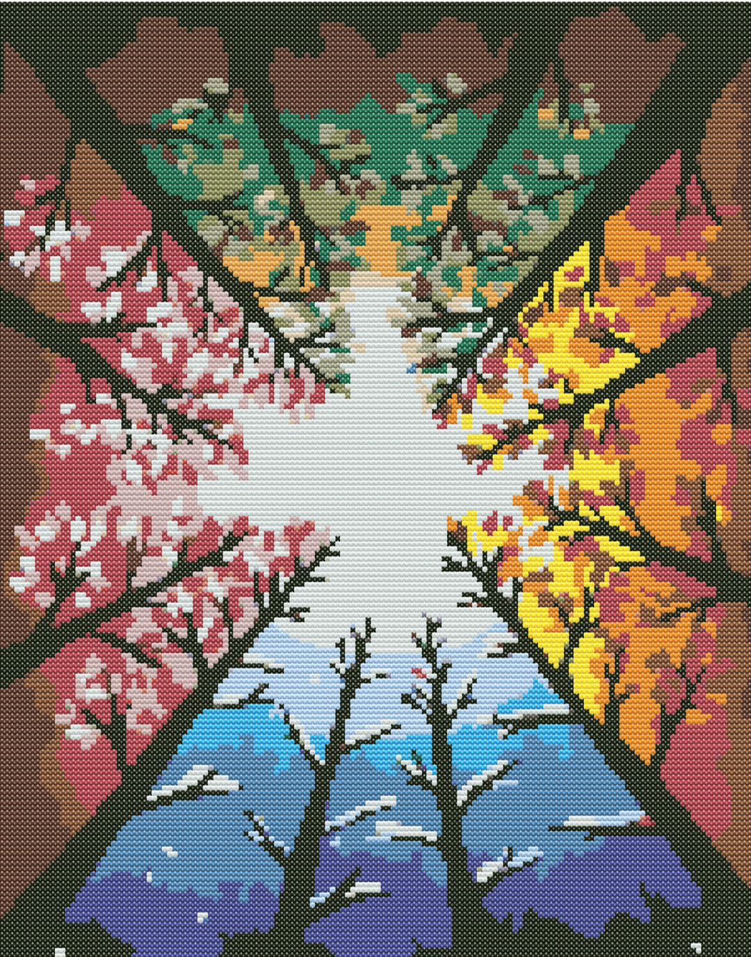 Season Coordinated Trees - Diamond Painting Kit