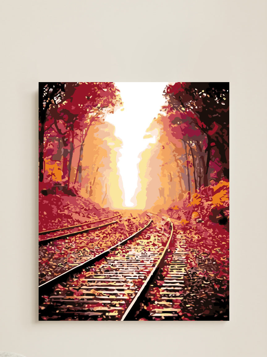 Fall Railroad - Paint-by-Numbers Kit