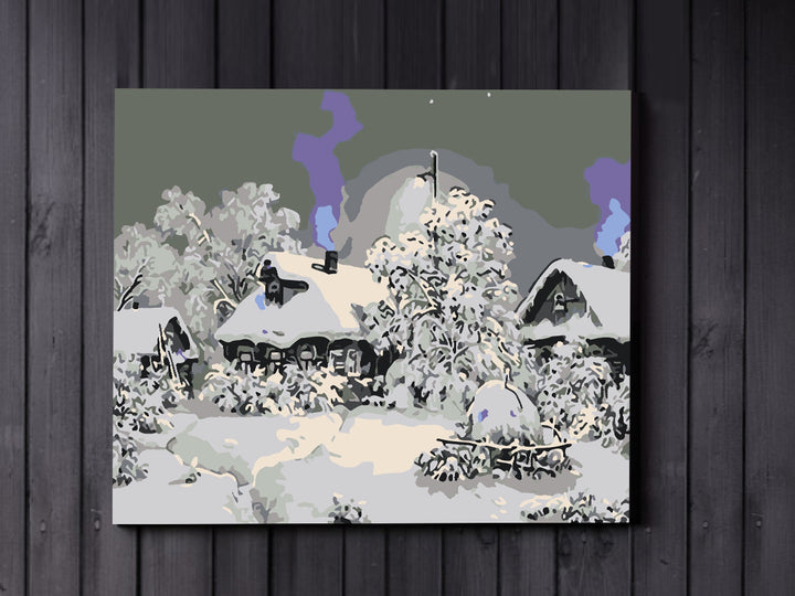 Beautiful Winter Landscape - Paint-by-Numbers Kit