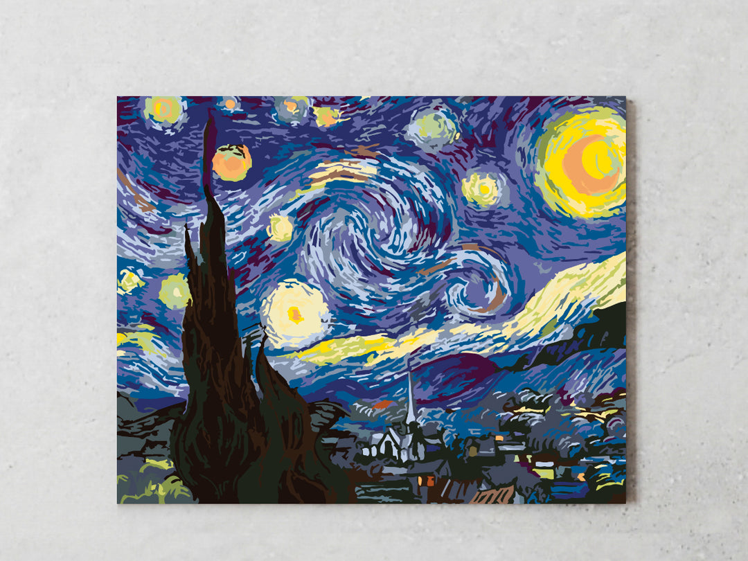 The Starry Night by Vincent Van Gogh - Paint-by-Numbers Kit