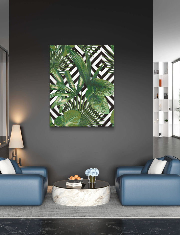 Exotic Jungle Palm Leaf - Diamond Painting Kit