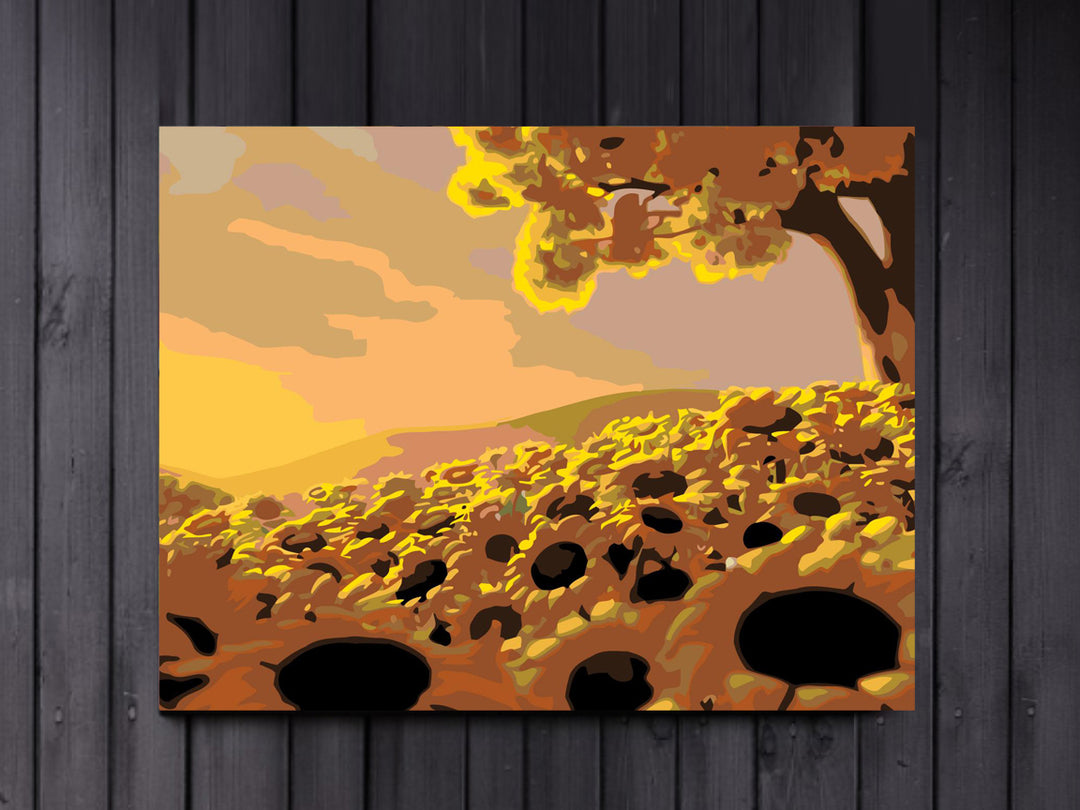 Field of Beautiful Sunflowers - Paint-by-Numbers Kit