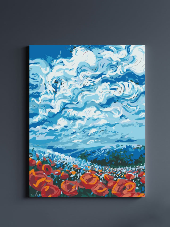 Flowers Blue Sky - Paint-by-Numbers Kit