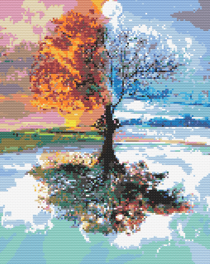 Four Seasons Tree - Diamond Painting Kit