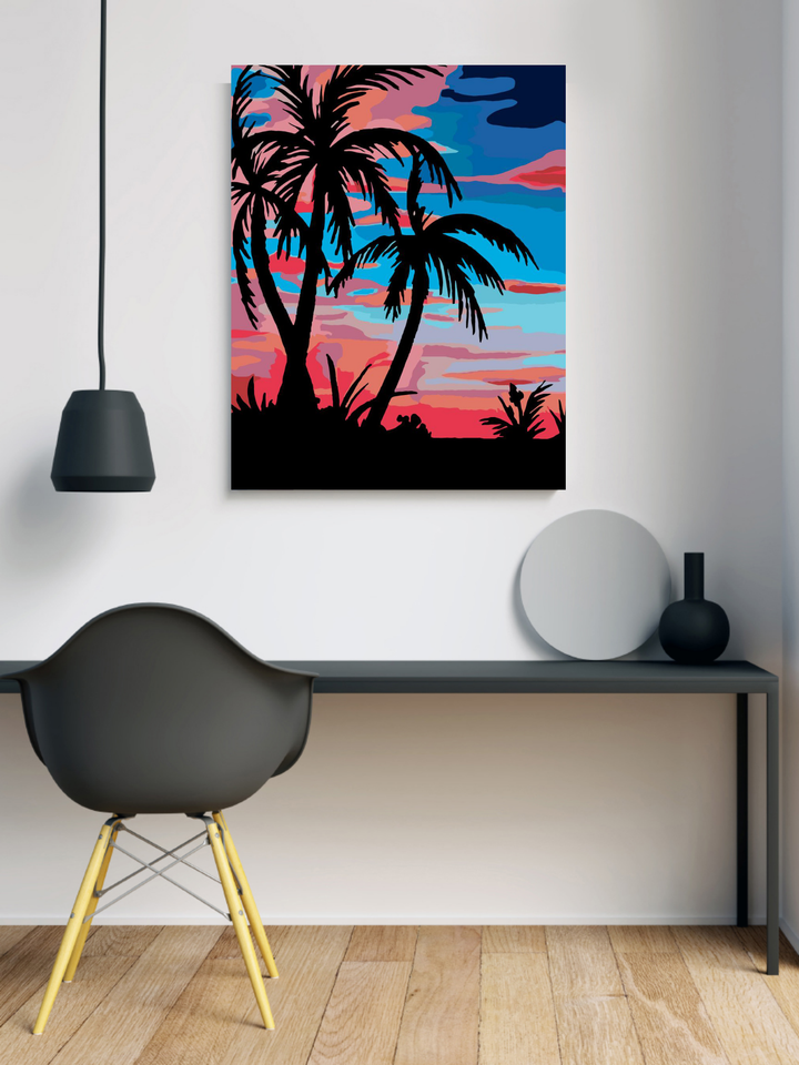 Palms at Sunset - Paint-by-Numbers Kit