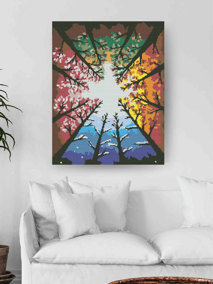 Season Coordinated Trees - Diamond Painting Kit