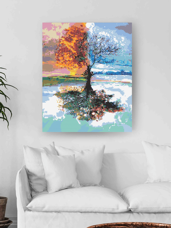 Four Seasons Tree - Diamond Painting Kit