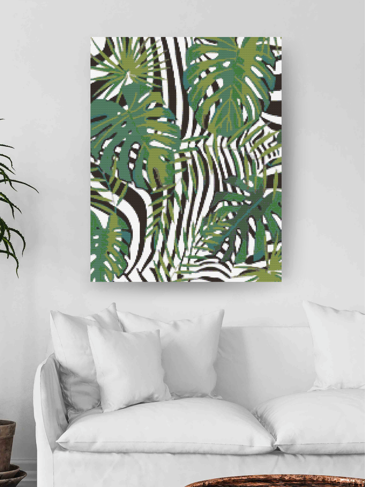 Tropical Leaves - Diamond Painting Kit