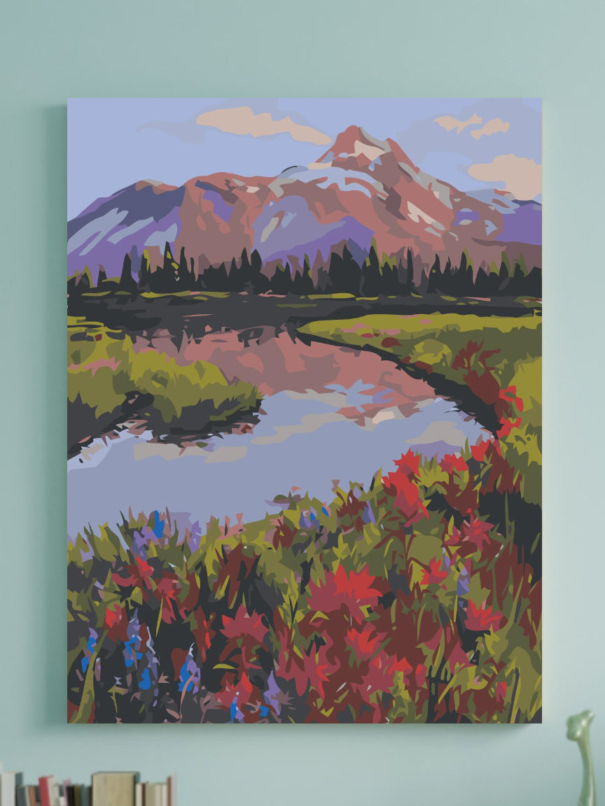 Lake Art Mountain - Paint-by-Numbers Kit