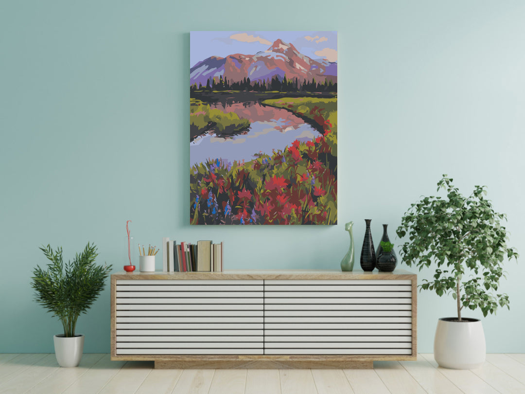 Lake Art Mountain - Paint-by-Numbers Kit